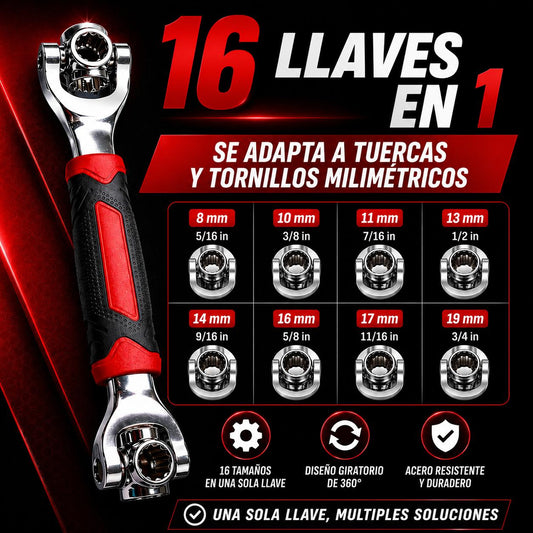 Llave multifunción universal con cabezal